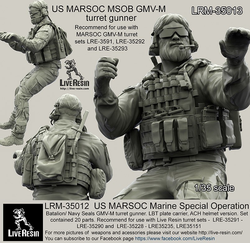 Live Resin[LRM35013]1/35 現用米特殊部隊(4)ネイビーシールズ(無帽)