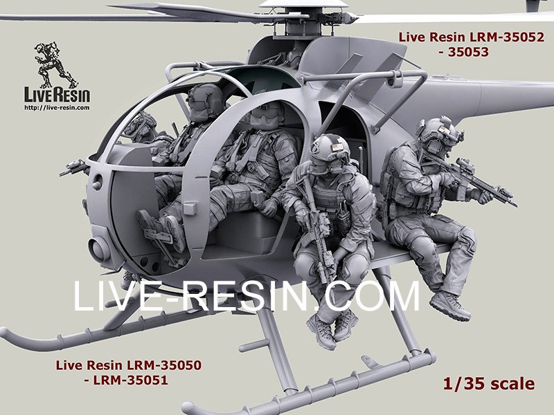 Live Resin[LRM35051]1/35 MH-6 Liitle Bird helicopter crew set - Pilot 1  equip by AIR WARRIOR SYSTEM (PSGC), HGU56/P helmet, correct to Kitty Hawk 