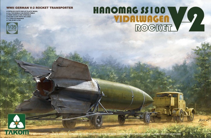 タコム[TKO2110]1/35 WW.II ドイツ V2ロケットw/ハノマ-グSS100トラクター+ フィダルワーゲン