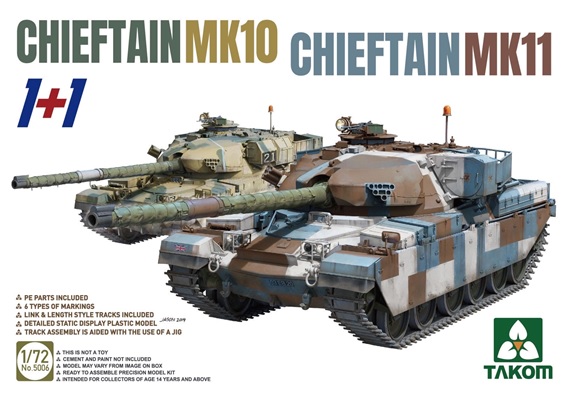 タコム[TKO5006]1/72 イギリス主力戦車 チーフテン Mk.10/Mk.11 (2 