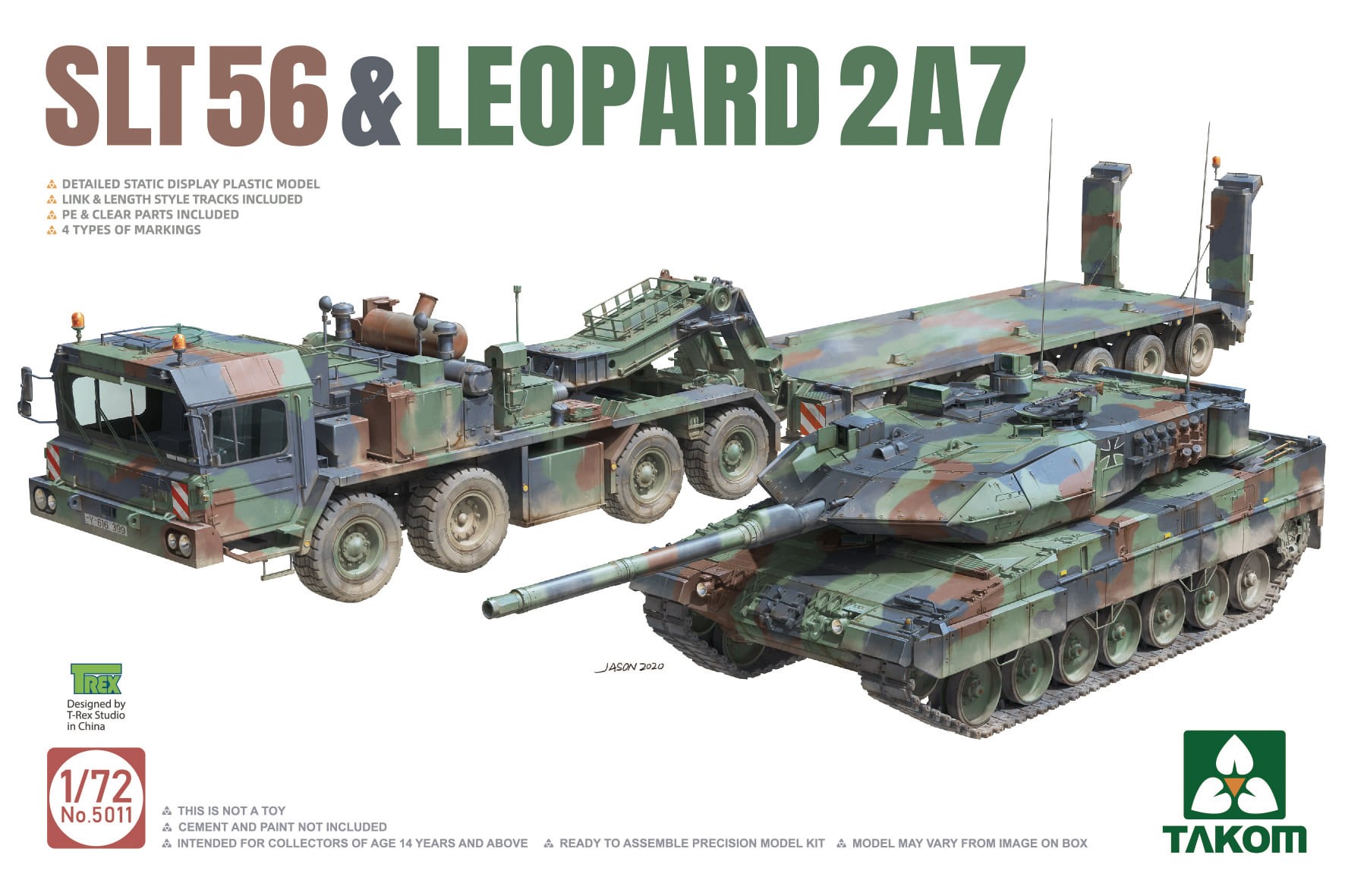 タコム[TKO5011]1/72 SLT56 戦車運搬車 & レオパルト2A7 - M.S Models