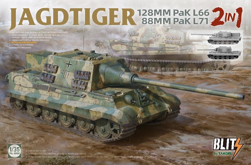 タコム[TKOB8008]1/35 ヤークトティーガー 128mm Pak L66 / 88mm Pak L71 2 in 1