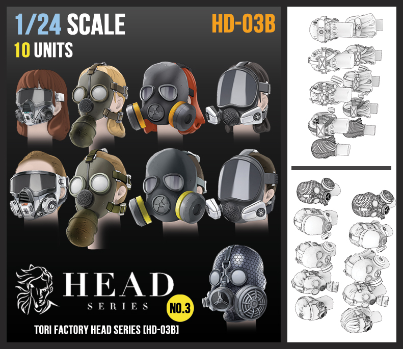 トリファクトリー[HD-03B]1/24 アクセサリー ヘッドシリーズ3 マスク ...