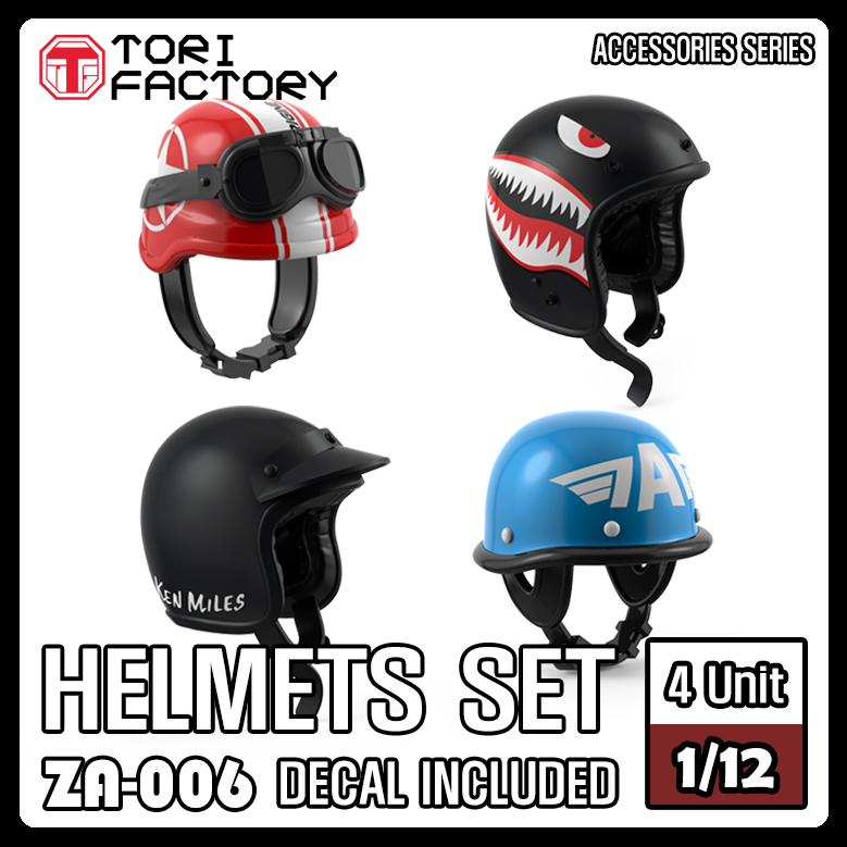 トリファクトリー[ZA-006]1/12 アクセサリー バイク用ヘルメットセット